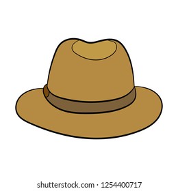 Old hat. Vector drawing. Element of clothes.