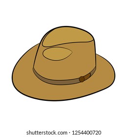 Old hat. Vector drawing. Element of clothes.