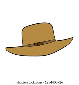 Old hat. Vector drawing. Element of clothes.