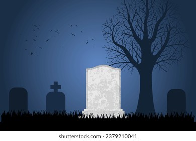 Old headstone. Cemetery grave illustration. Blank grave templete vector.