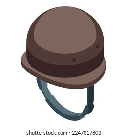 Old helmet icon isometric vector. Biker uniform. Man driver
