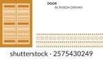 old heritage traditional door with pattern in Saudi Arabia, Riyadh diriyah (adjustable stroke)