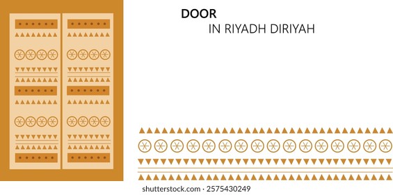 old heritage traditional door with pattern in Saudi Arabia, Riyadh diriyah (adjustable stroke)