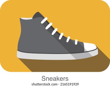 Old high heel style sport sneakers shoe vector illustration