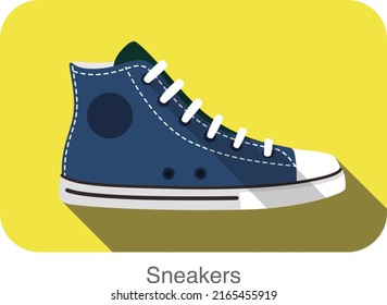 Old high heel style sport sneakers shoe vector illustration