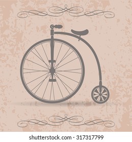 Old high wheel bicycle