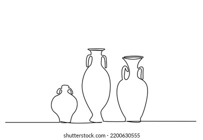 old historical vase types drawing concept