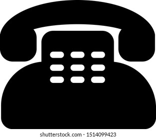Old home phone vector flat icon symbol