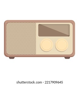 Vector de dibujos animados de iconos de radio de casa antigua. Dispositivo de música. Dispositivo estéreo