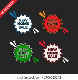 Old home sale tag badge template, Speed fast home Icon Logo Design Element vector illustration.