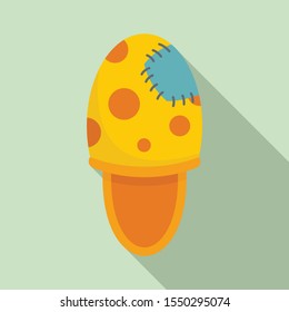 Old home slipper icon. Flat illustration of old home slipper vector icon for web design