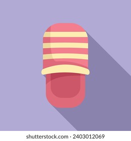 Old home slippers icon flat vector. Informal clipart. Snug shoe fashion