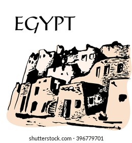 Old Homes In The Egyptian Desert. Town Of Siwa Oasis