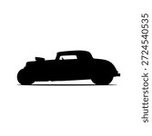 Old hot rod silhouette vector flat illustration design.