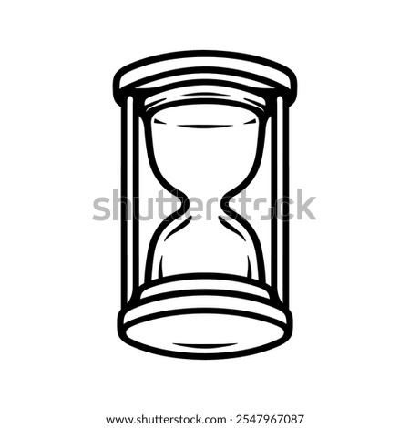 old hourglass isolated drawing coloring line art style sketch classic vintage design illustration
