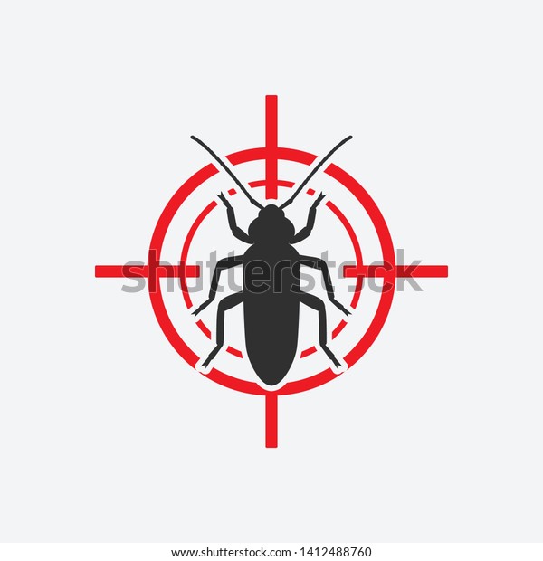 Old House Borer Icon Red Target Stock Vector Royalty Free 1412488760