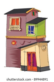 old house - cartoon