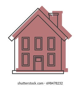 Old house doodle icon vector illustration for design and web isolated on white background. House vector object for labels, logos and advertising