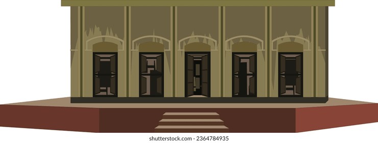 Ilustración de la vieja casa. Ilustración de arte vectorial de la casa antigua.