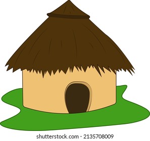 Old house, illustration, vector on a white background.