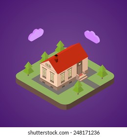 Old house isometric design made in vector