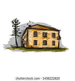 Old house, sketch for your design