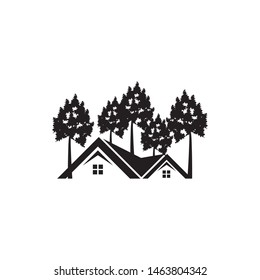 Old house/village logo vector design template