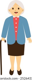 Old Human Cartoon Character Illustration. Flat Vector Clipart Design