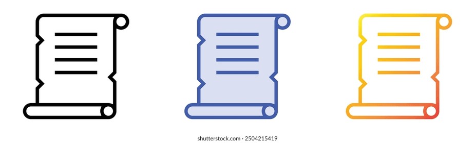 Icono viejo. Lineal, relleno azul y diseño de estilo degradado aislado sobre fondo blanco