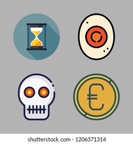 old icon set. vector set about skull, hourglass, coin and hebrew icons set.