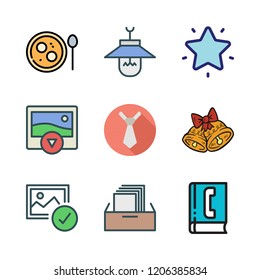old icon set. vector set about favorites, picture, photo and tie icons set.