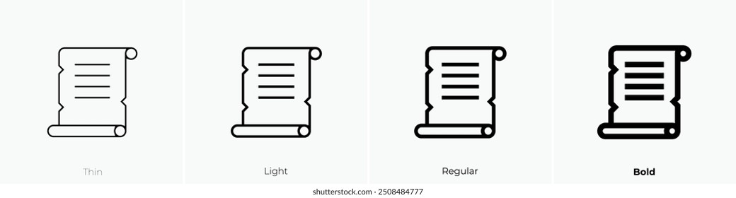 old icon. Thin, Light Regular And Bold style design isolated on white background