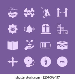 old icon. old vector icons set holy kaaba, skull bones, out arrows and velvet