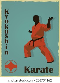 The old image of the man of the engaged karate.