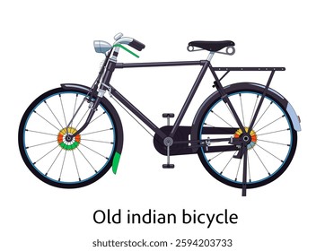 Old Indian Bicycle Vector Design, Cartoon Bicycle Illustration, Old, Indian Bicycle, Vector
