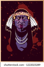 Old Indian Chief Portrait 