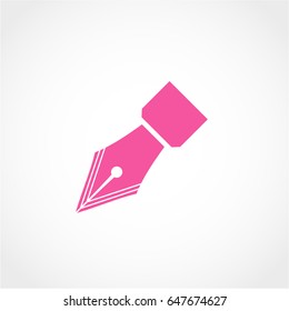 old ink pen Icon Isolated on White Background