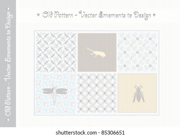 Old insect pattern - vector collection