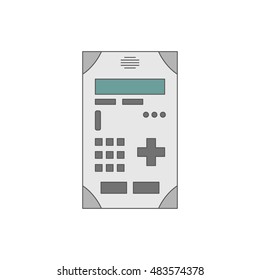 Old invent gadget. Flat design. Handheld console. EPS 8