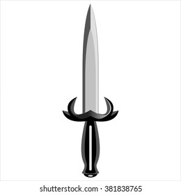 old iron dagger on a white background vector
