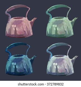 old iron teapot for design