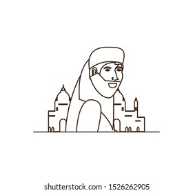 old islamic man with mosque building vector illustration design