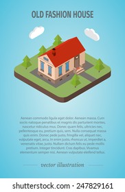 Old isometric house made in vector eps 10
