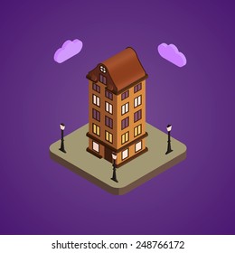 Old isometric house made in vector eps 10