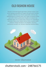 Old isometric house made in vector eps 10