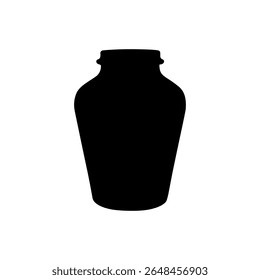Old jar silhouette icon vector flat design.