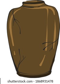 Old jug, illustration, vector on white background.