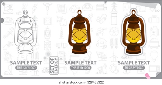 Old kerosene lamp, energy, energetics