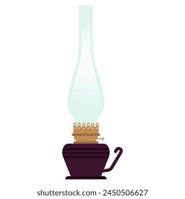 Old kerosene lamp on white background