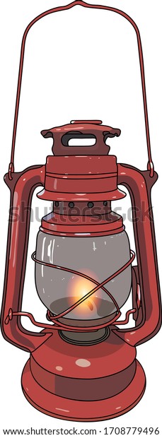 Old Kerosene Lamp.\
Vector Illustration.
